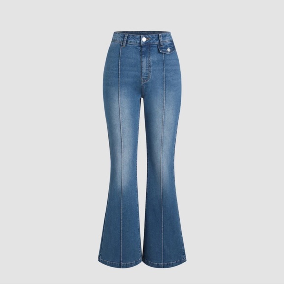Cider Denim - Cider Denim Washed High Waist Flared Jeans